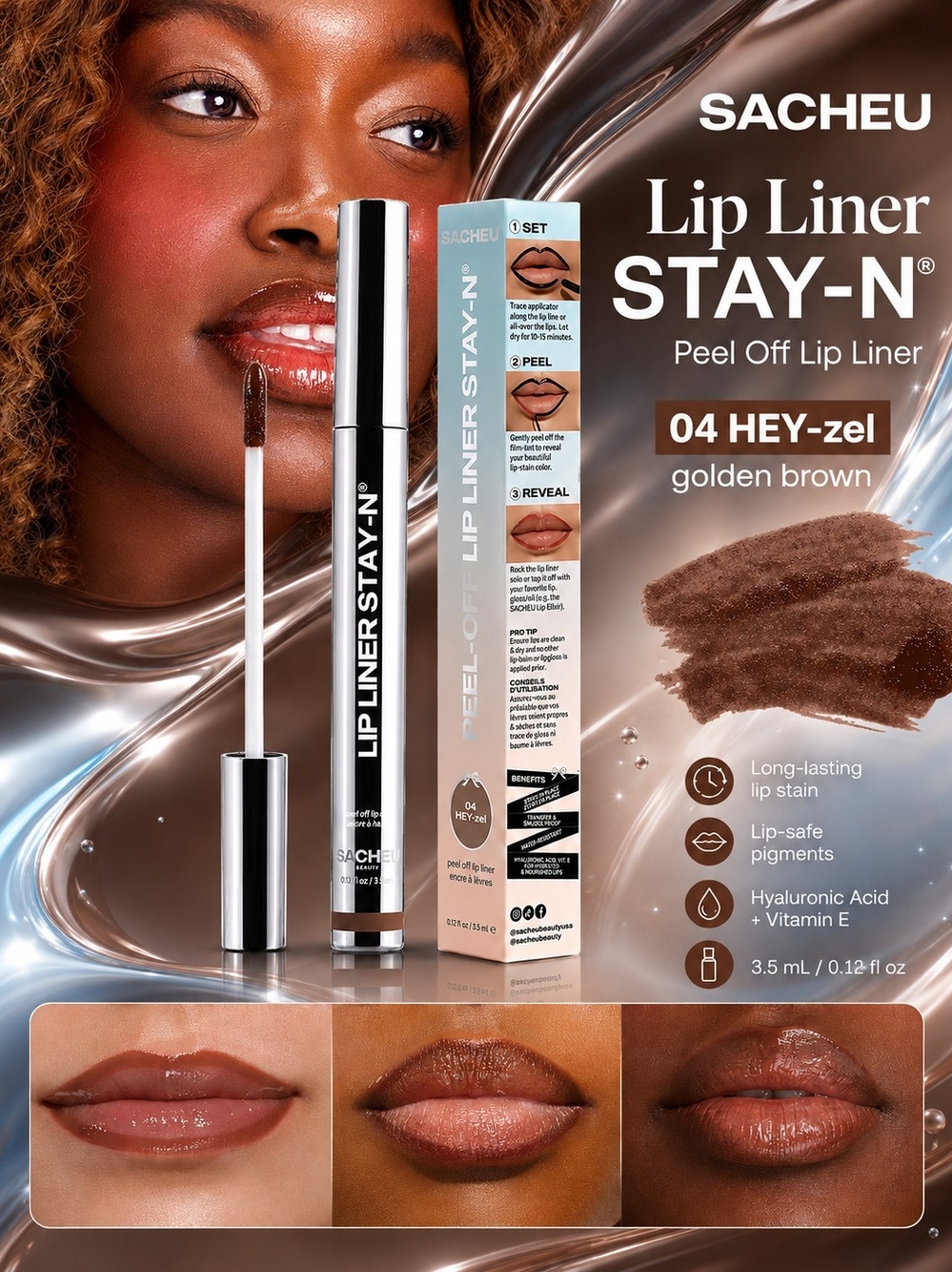 SACHEU Lip Liner STAY-N Peel Off Lip Liner – 04 HEY-zel